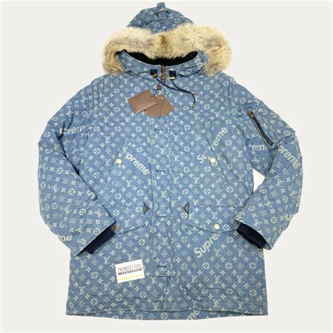 louis vuitton supreme parka denim